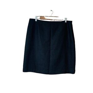 Boden British Tweed By Moon 100% Wool Black 12L Minimalist Lined Mini Skirt EUC